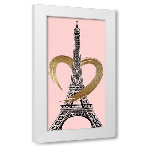 Paris Heart 1 White Modern Wood Framed Art Print by Allen, Kimberly
