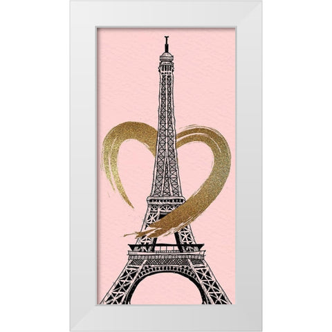 Paris Heart 1 White Modern Wood Framed Art Print by Allen, Kimberly