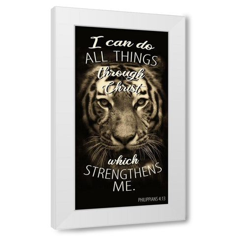 All Things Tiger White Modern Wood Framed Art Print by Allen, Kimberly