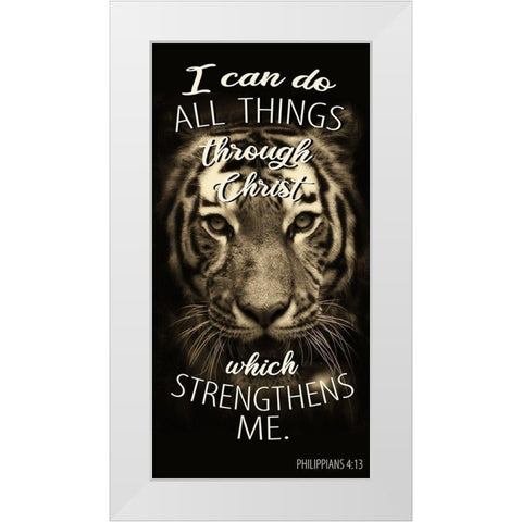 All Things Tiger White Modern Wood Framed Art Print by Allen, Kimberly