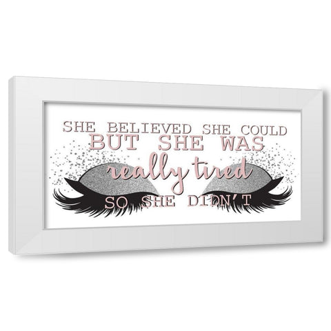 She Was Tired White Modern Wood Framed Art Print by Allen, Kimberly
