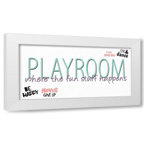 Playroom White Modern Wood Framed Art Print by Allen, Kimberly
