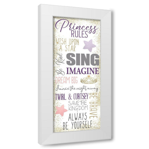 Princess Rules A White Modern Wood Framed Art Print by Allen, Kimberly