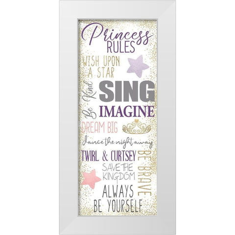 Princess Rules A White Modern Wood Framed Art Print by Allen, Kimberly