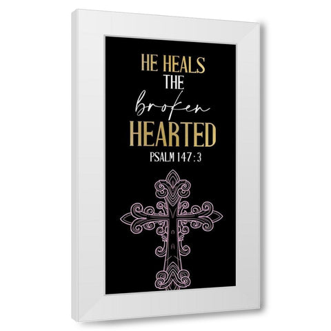 He Heals Blossoms 1 White Modern Wood Framed Art Print by Allen, Kimberly
