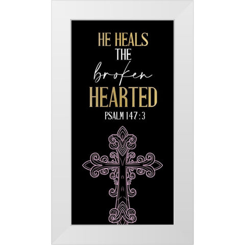 He Heals Blossoms 1 White Modern Wood Framed Art Print by Allen, Kimberly