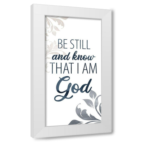 Be Still Bath 1 White Modern Wood Framed Art Print by Allen, Kimberly