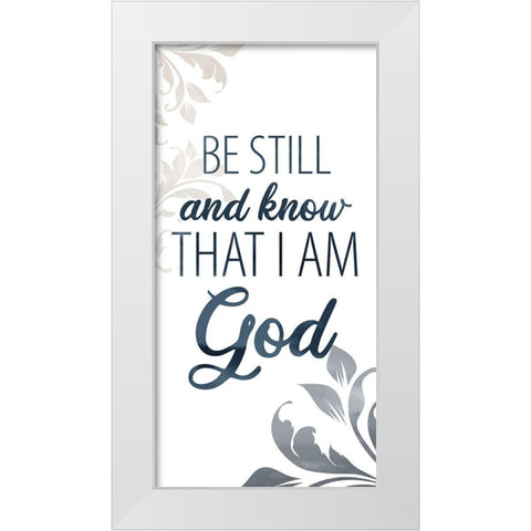 Be Still Bath 1 White Modern Wood Framed Art Print by Allen, Kimberly