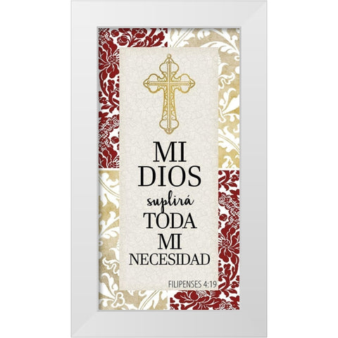 Dios Satisfara 1 White Modern Wood Framed Art Print by Allen, Kimberly