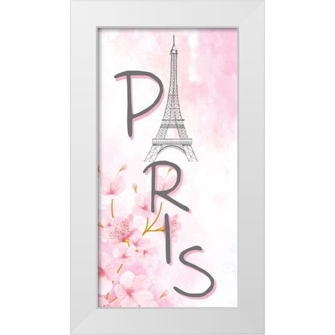 Cherry Blossom Paris 1 White Modern Wood Framed Art Print by Allen, Kimberly
