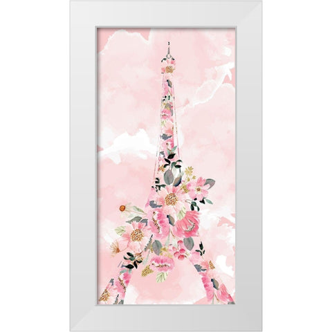 Paris Blooms 1 White Modern Wood Framed Art Print by Allen, Kimberly