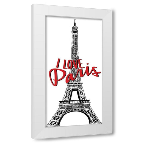 Paris Idea Love 1 White Modern Wood Framed Art Print by Allen, Kimberly