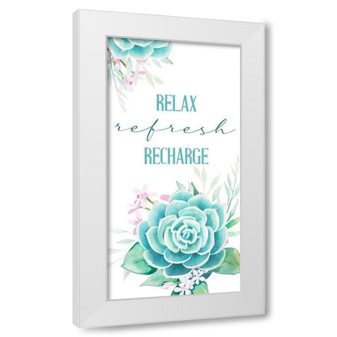 Relax Recharge 1 White Modern Wood Framed Art Print by Allen, Kimberly