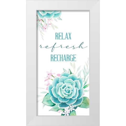 Relax Recharge 1 White Modern Wood Framed Art Print by Allen, Kimberly