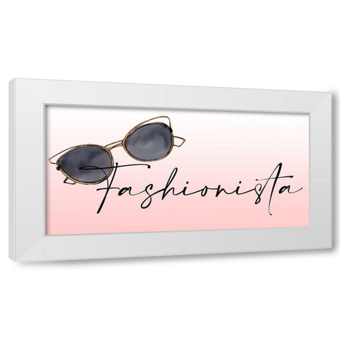 Fashionista Sunglasses White Modern Wood Framed Art Print by Allen, Kimberly