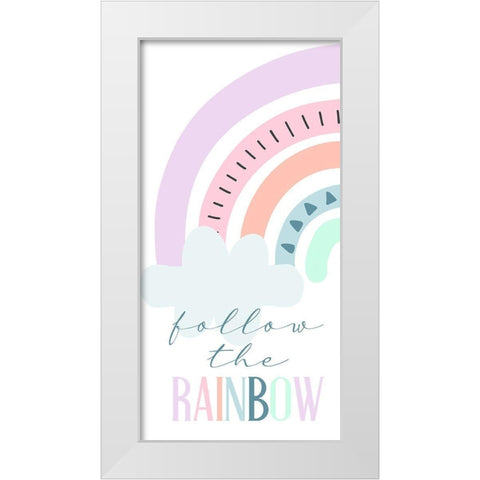 Follow 1 White Modern Wood Framed Art Print by Allen, Kimberly