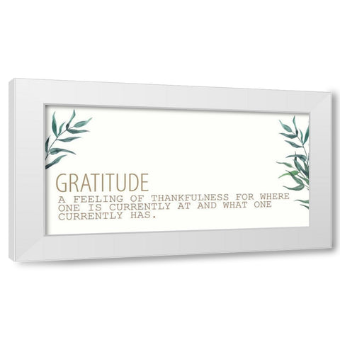 Gratitude Definition White Modern Wood Framed Art Print by Allen, Kimberly