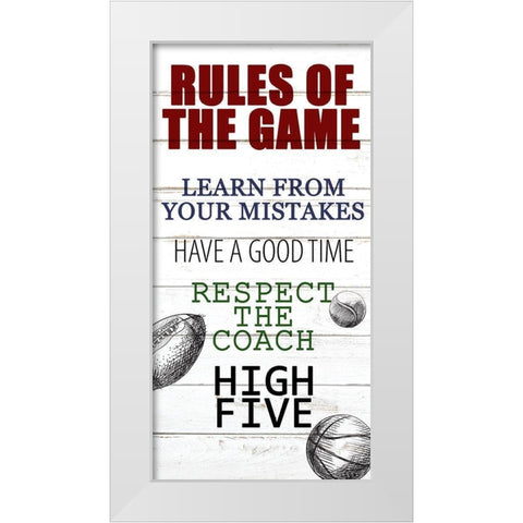 Rules of the Game 1 White Modern Wood Framed Art Print by Allen, Kimberly