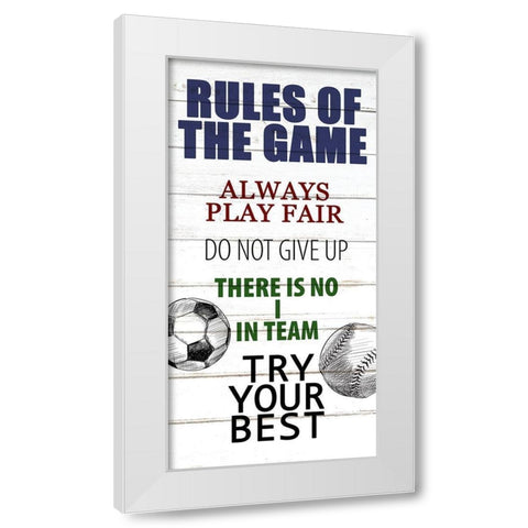 Rules of the Game 2 White Modern Wood Framed Art Print by Allen, Kimberly