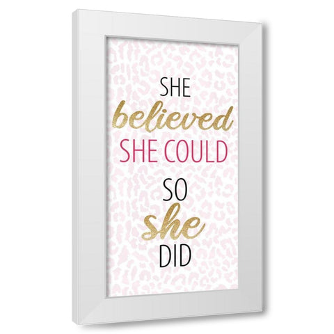 Believe Sparkle 1 White Modern Wood Framed Art Print by Allen, Kimberly