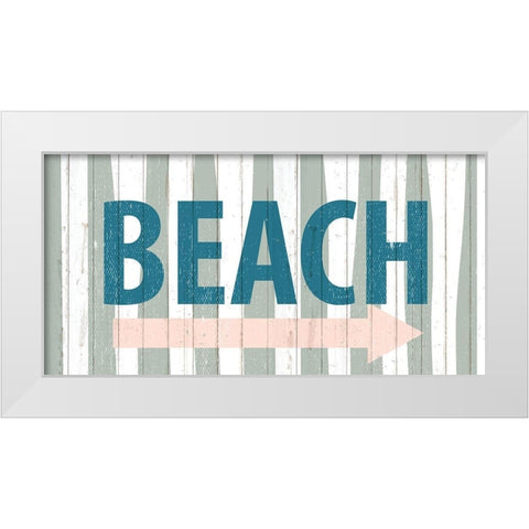 Beach Arrow White Modern Wood Framed Art Print by Allen, Kimberly