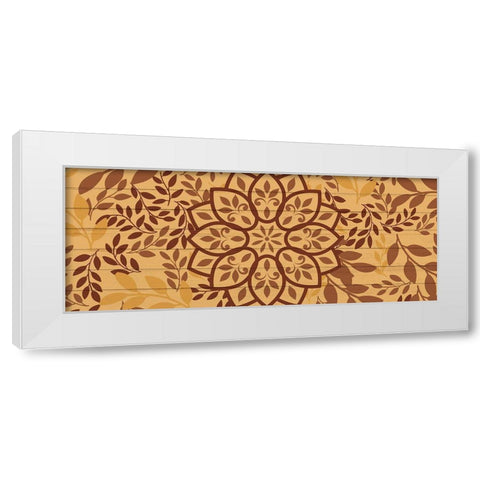 Brown Mandala Leaves 1 White Modern Wood Framed Art Print by Allen, Kimberly