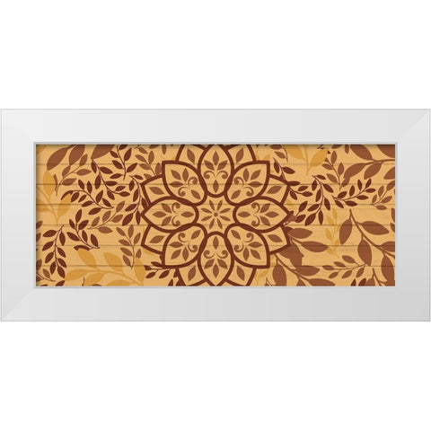 Brown Mandala Leaves 1 White Modern Wood Framed Art Print by Allen, Kimberly