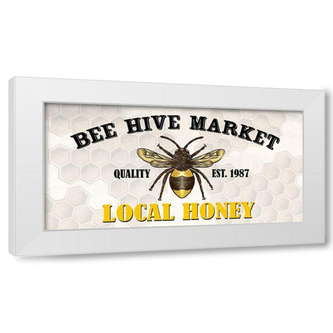Bee Hive Market 2 White Modern Wood Framed Art Print by Allen, Kimberly