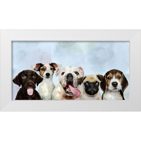 Puppy Portrait White Modern Wood Framed Art Print by Allen, Kimberly