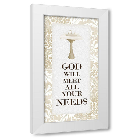 God Will Meet All 1 v2 White Modern Wood Framed Art Print by Allen, Kimberly