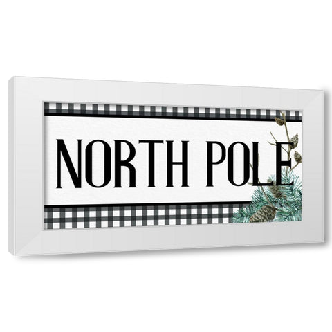 North Pole Plaid White Modern Wood Framed Art Print by Allen, Kimberly