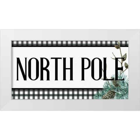 North Pole Plaid White Modern Wood Framed Art Print by Allen, Kimberly