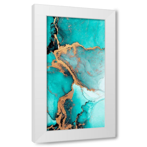 Teal Fashion 1 White Modern Wood Framed Art Print by Allen, Kimberly