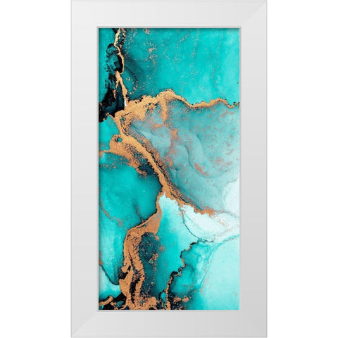 Teal Fashion 1 White Modern Wood Framed Art Print by Allen, Kimberly