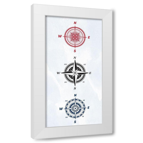 Vintage Compass 2 White Modern Wood Framed Art Print by Allen, Kimberly