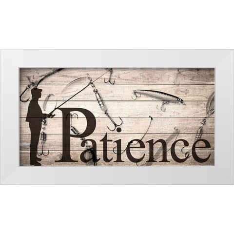 Patience Fishing White Modern Wood Framed Art Print by Allen, Kimberly