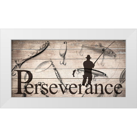 Perseverance Fishing White Modern Wood Framed Art Print by Allen, Kimberly