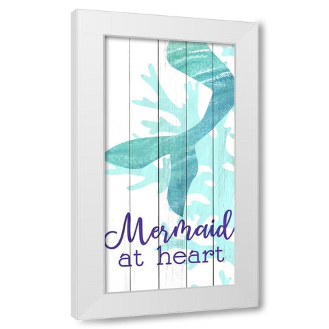 Mermaid Heart 1 White Modern Wood Framed Art Print by Allen, Kimberly