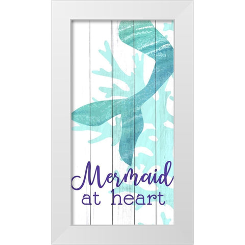 Mermaid Heart 1 White Modern Wood Framed Art Print by Allen, Kimberly