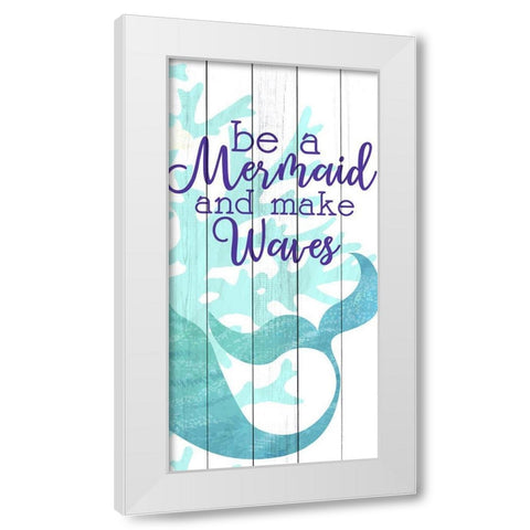 Mermaid Heart 2 White Modern Wood Framed Art Print by Allen, Kimberly