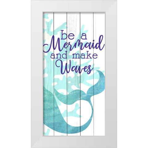 Mermaid Heart 2 White Modern Wood Framed Art Print by Allen, Kimberly