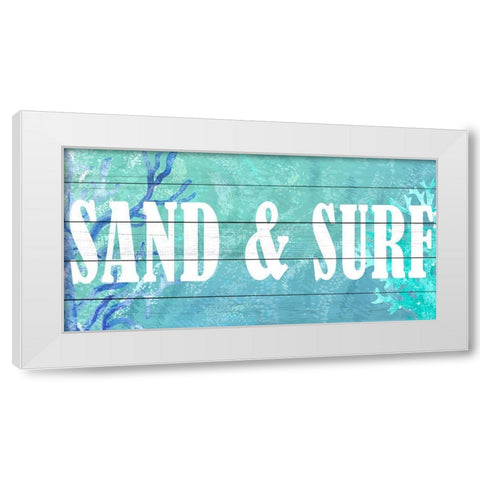 Sand and Surf White Modern Wood Framed Art Print by Allen, Kimberly