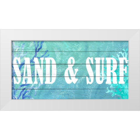 Sand and Surf White Modern Wood Framed Art Print by Allen, Kimberly