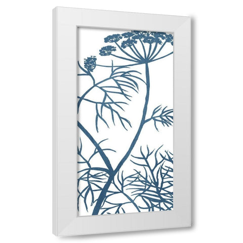 Botanical Panel Blues 3 White Modern Wood Framed Art Print by Allen, Kimberly