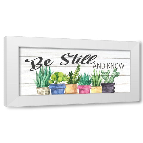 Be Still Plants White Modern Wood Framed Art Print by Allen, Kimberly