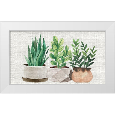 Burlap Plants White Modern Wood Framed Art Print by Allen, Kimberly