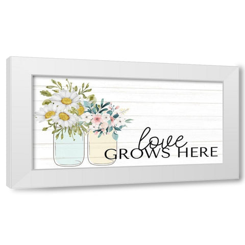 Floral Jar 7 White Modern Wood Framed Art Print by Allen, Kimberly