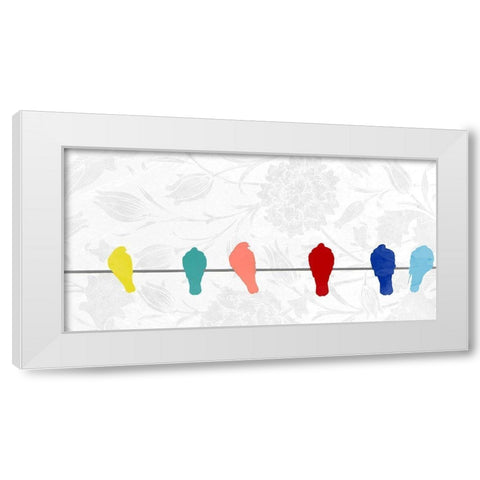 Summer Birds White Modern Wood Framed Art Print by Allen, Kimberly