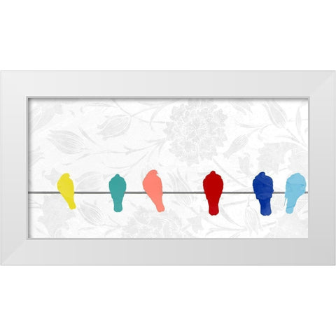 Summer Birds White Modern Wood Framed Art Print by Allen, Kimberly