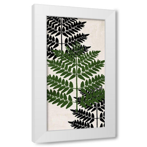 Pressed Ferns Panel 1 White Modern Wood Framed Art Print by Allen, Kimberly